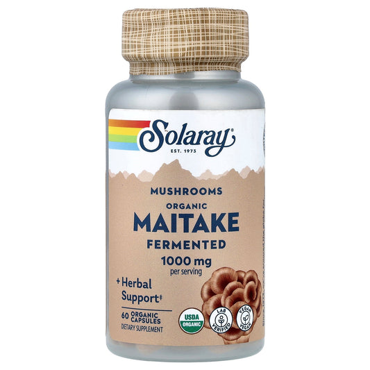 Solaray, Mushrooms, Organic Fermented Maitake, 60 Organic Capsules (500 mg per Capsule)