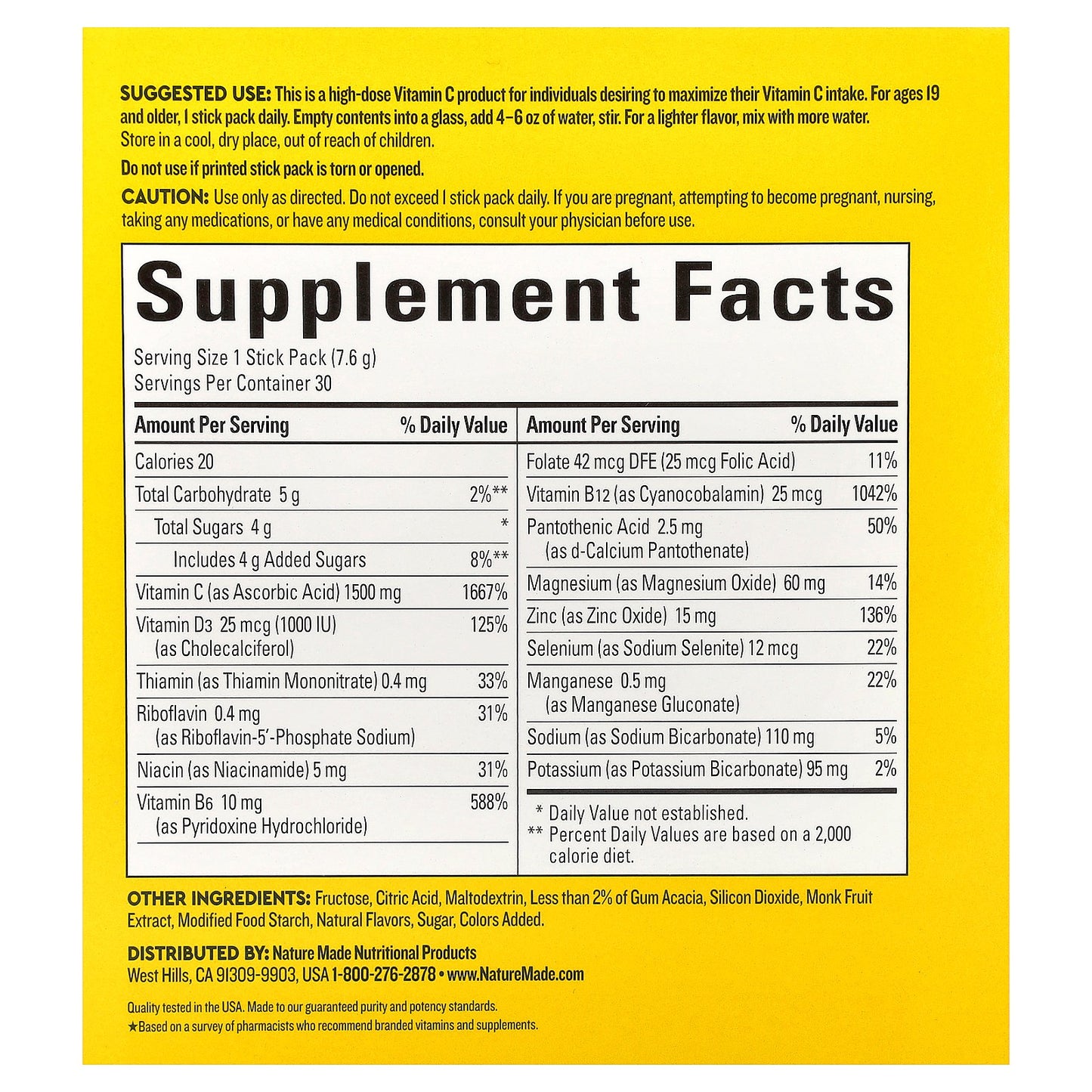 Nature Made, Wellblends™, Immune Max®, Orange, 30 Stick Packs, 0.26 oz (7.6 g) Each