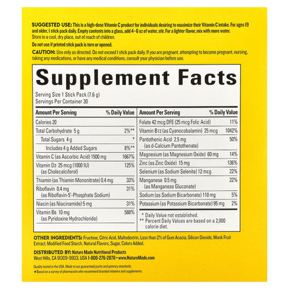 Nature Made, Wellblends™, Immune Max®, Orange, 30 Stick Packs, 0.26 oz (7.6 g) Each