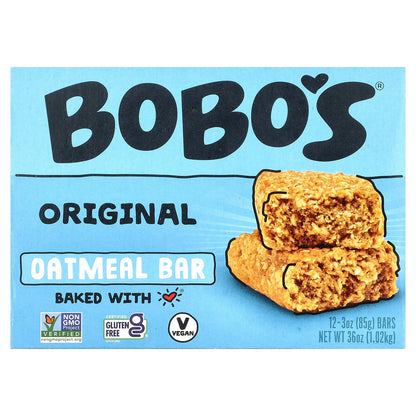 Bobo's Oat Bars, Original Oatmeal Bars, 12 Bars, 3 oz (85 g) Each