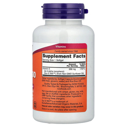NOW Foods, Sun-E™ 400, 268 mg (400 IU), 120 Softgels