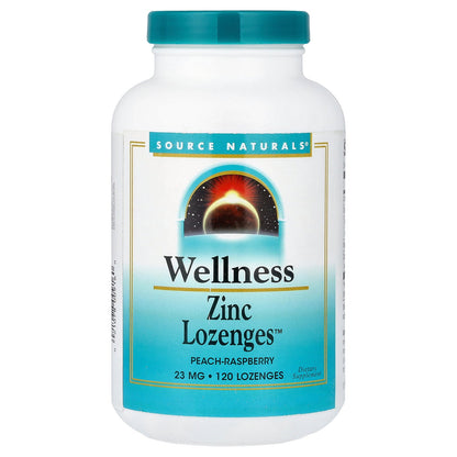 Source Naturals, Wellness Zinc Lozenges™, Peach-Raspberry, 120 Lozenges