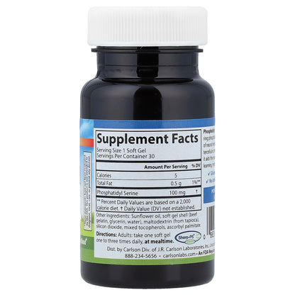 Carlson, Phosphatidyl Serine , 100 mg, 30 Soft Gels