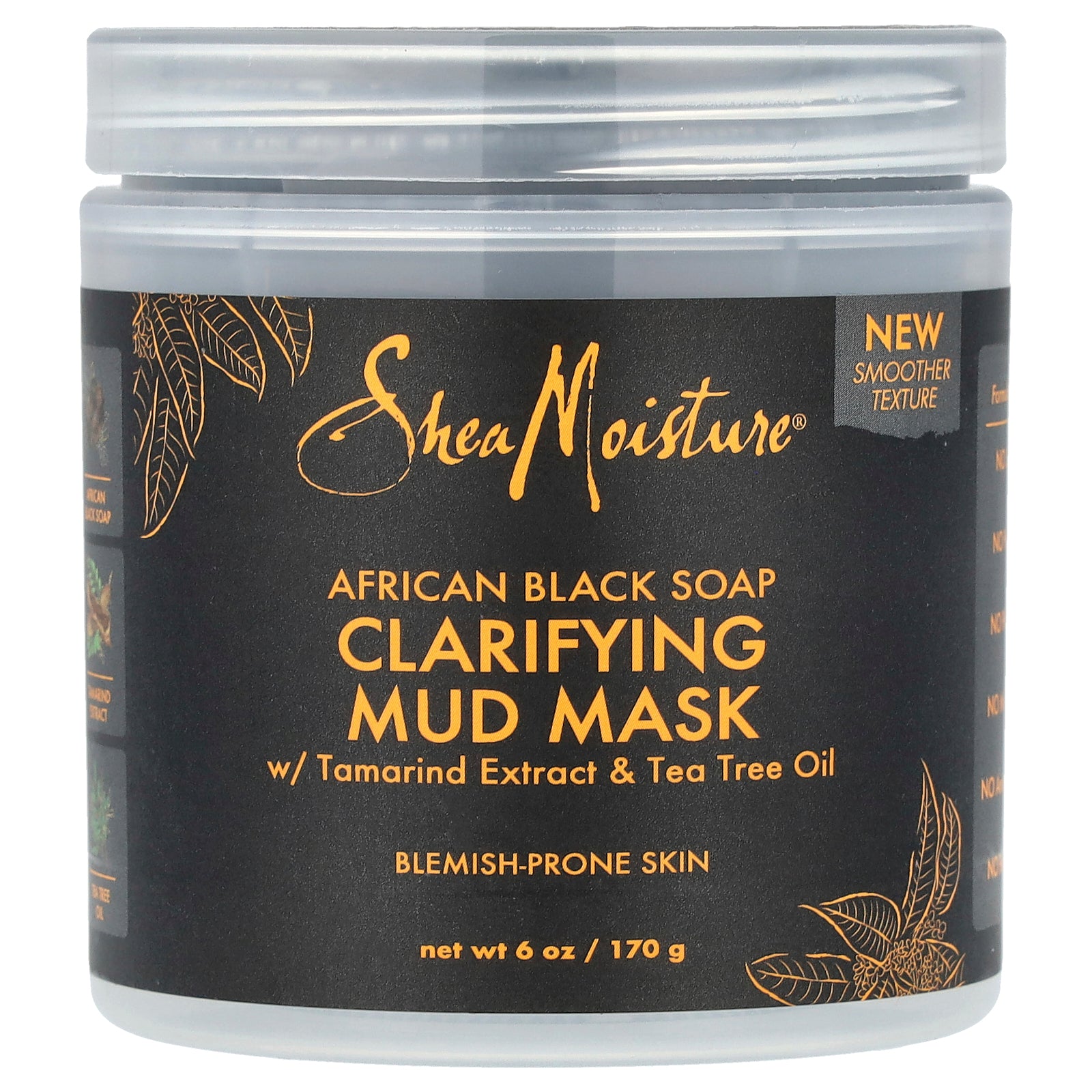 SheaMoisture, Clarifying Mud Beauty Mask, African Black Soap With Tamarind Extract & Tea Tree Oil , 6 oz (170 g)