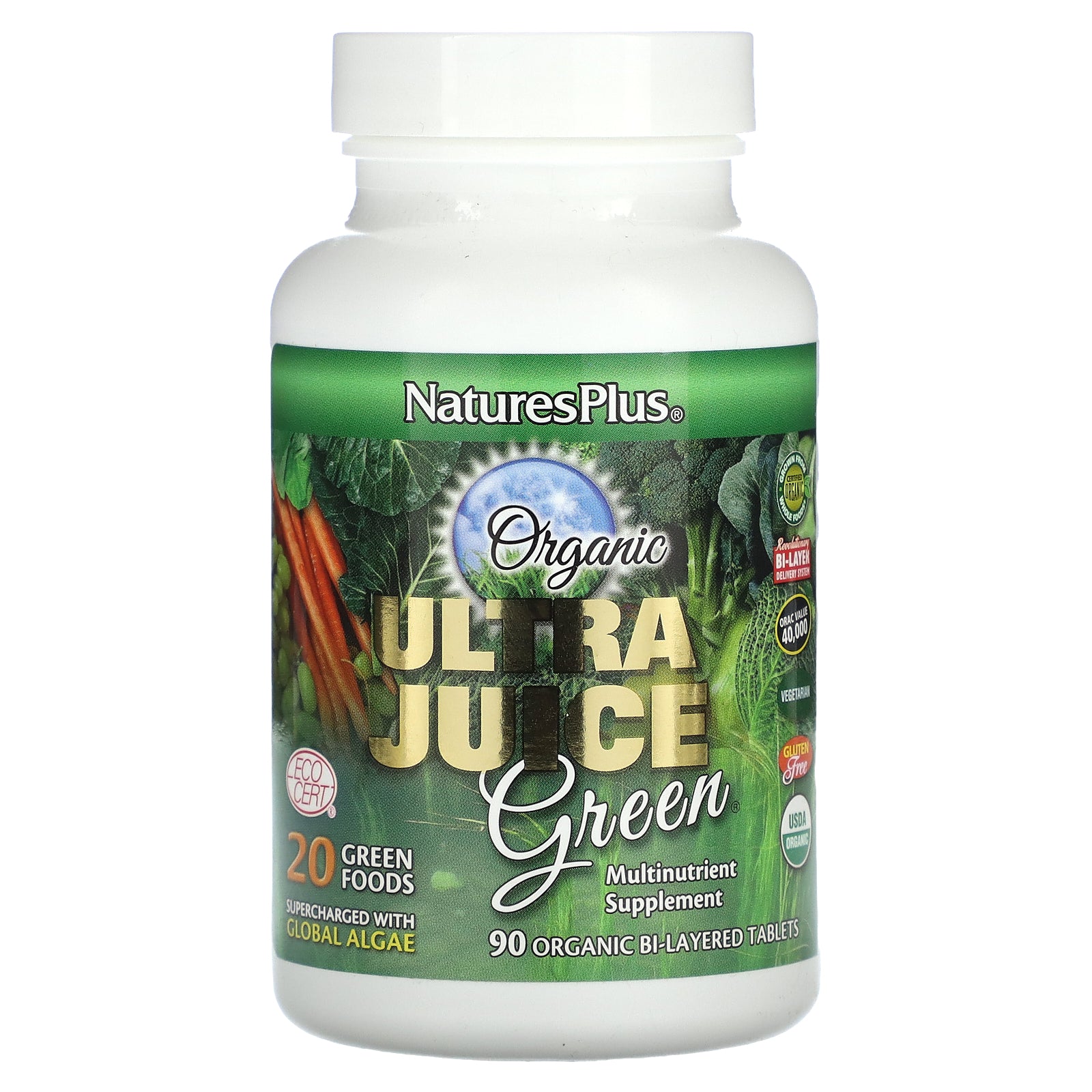 NaturesPlus, Organic Ultra Juice Green, 90 Organic Bi-Layered Tablets