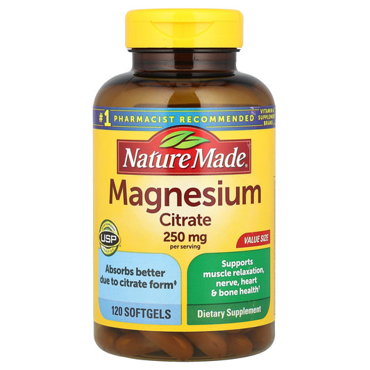 Nature Made, Magnesium Citrate, 120 Softgels (125 mg per Softgel)