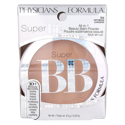 Physicians Formula, Super BB, All-in-1 Beauty Balm Powder, 7836 Light/Medium, 0.29 oz (8.3 g)