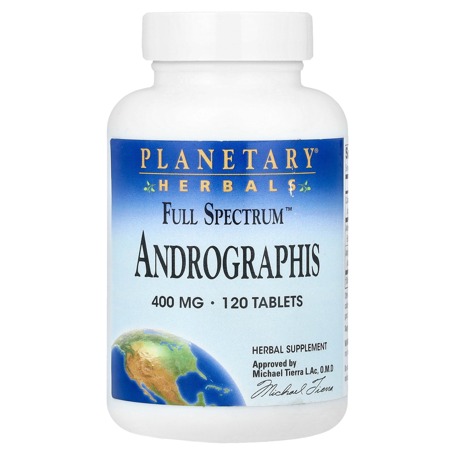 Planetary Herbals, Full Spectrum™ Andrographis, 400 mg, 120 Tablets