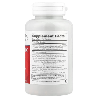 Protocol for Life Balance, Curcumin PC With Meriva®, 60 Veg Capsules (500 mg per Capsule)