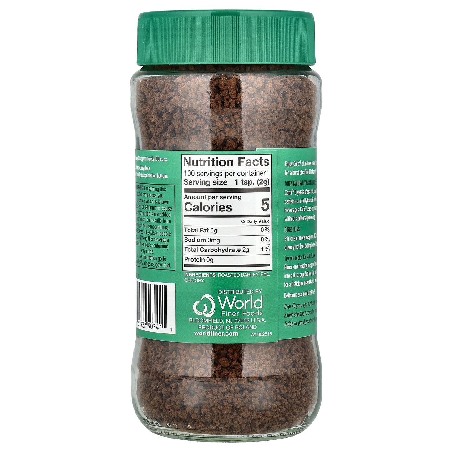 Cafix, Instant Grain Beverage, Caffeine Free, 7.05 oz (200 g)