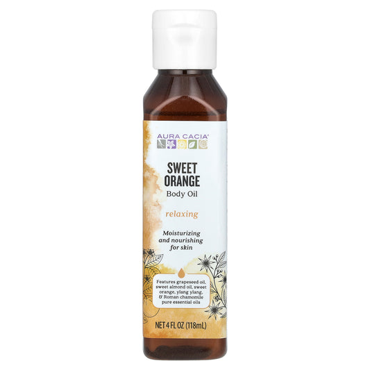 Aura Cacia, Body Oil, Sweet Orange, 4 fl oz (118 ml)