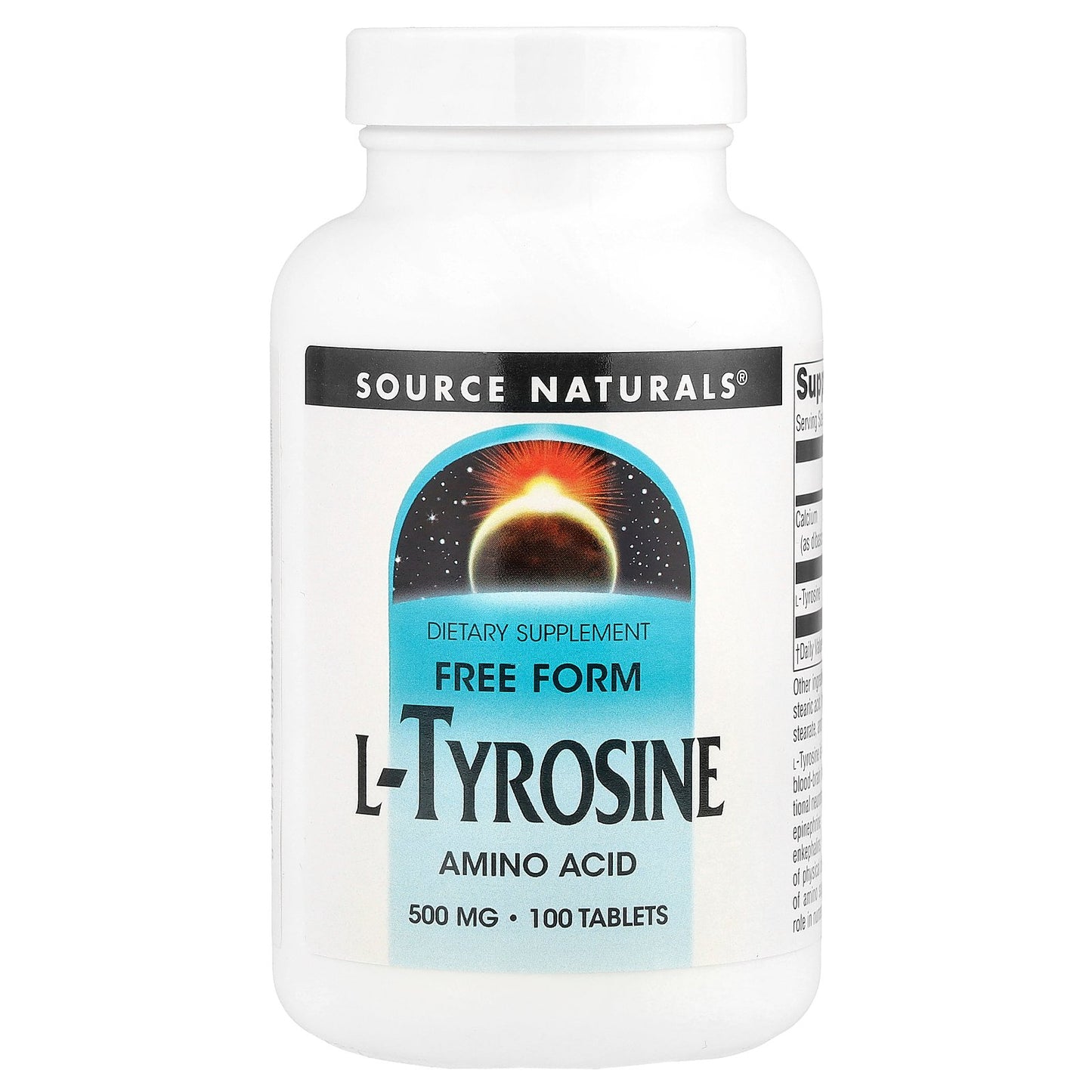 Source Naturals, L-Tyrosine, 500 mg, 100 Tablets
