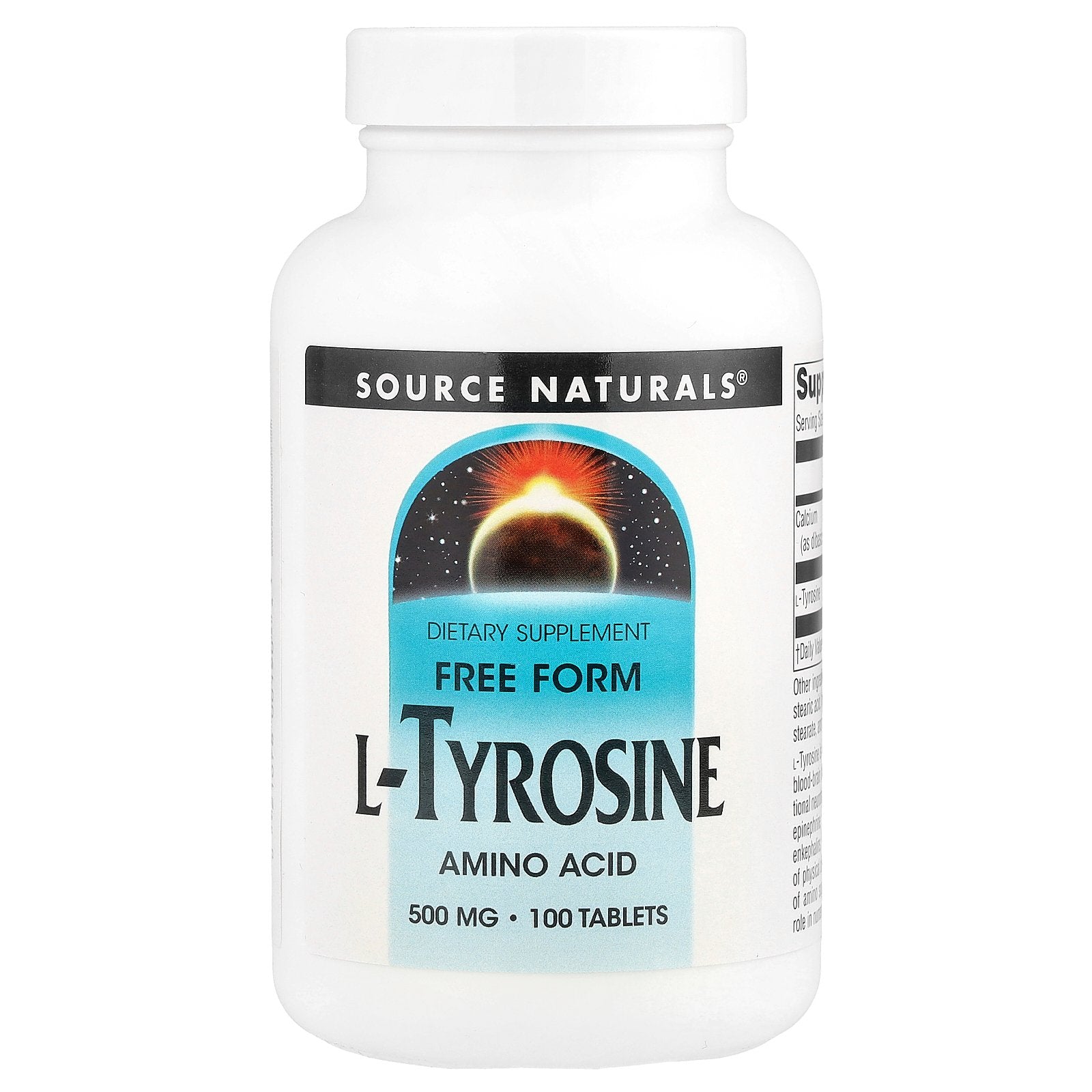 Source Naturals, L-Tyrosine, 500 mg, 100 Tablets