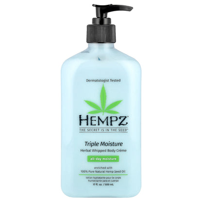 Hempz, Herbal Whipped Body Creme, Triple Moisture, 17 fl oz (500 ml)