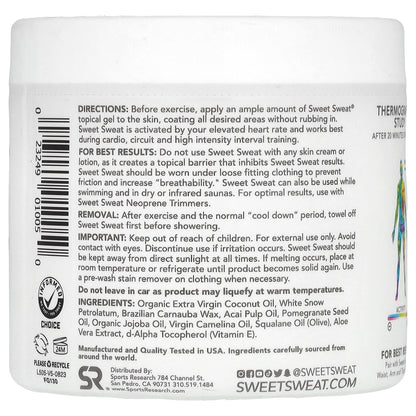 Sports Research, Sweet Sweat®, Workout Enhancer, Coconut, 13.5 oz (383 g)