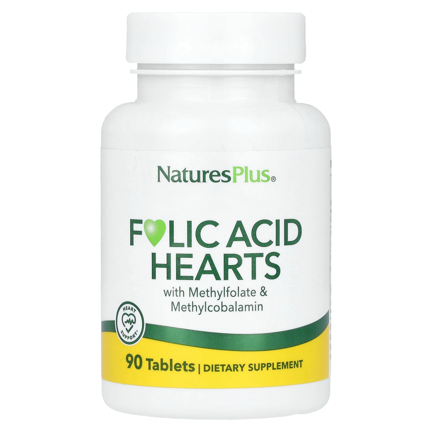 NaturesPlus, Folic Acid Hearts, 90 Tablets