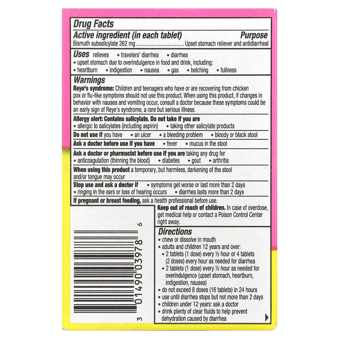 Pepto Bismol, Chewables, Cherry, 30 Chewable Tablets (131 mg per Tablet)