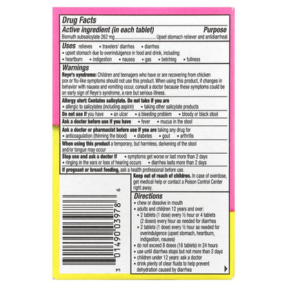 Pepto Bismol, Chewables, Cherry, 30 Chewable Tablets (131 mg per Tablet)