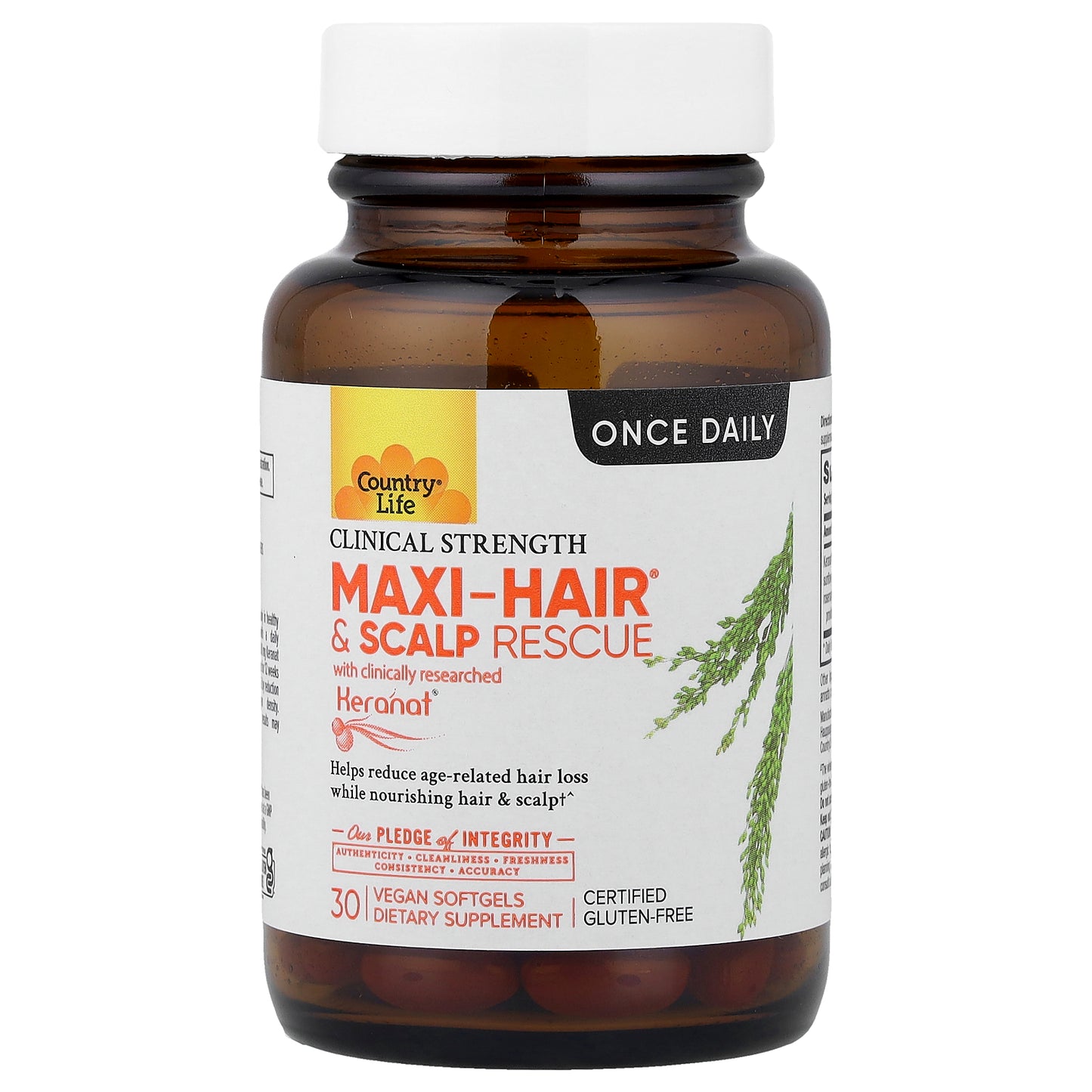 Country Life, Maxi-Hair® & Scalp Rescue, Clinical Strength, 30 Vegan Softgels