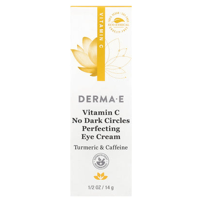 DERMA E, Vitamin C No Dark Circles Perfecting Eye Cream, 1/2 oz (14 g)