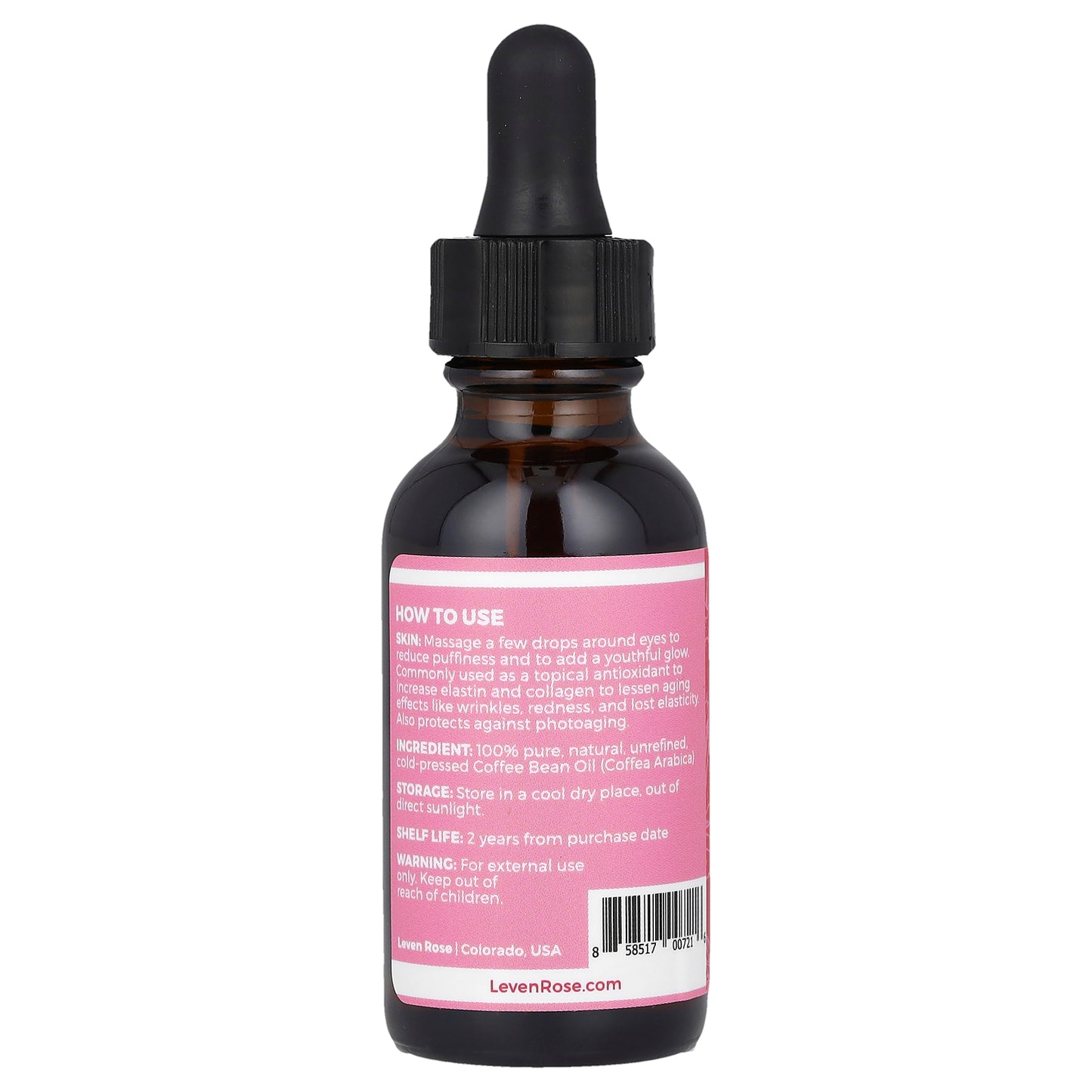 Leven Rose, 100% Pure & Natural, Coffee Bean Oil, 1 fl oz (30 ml)