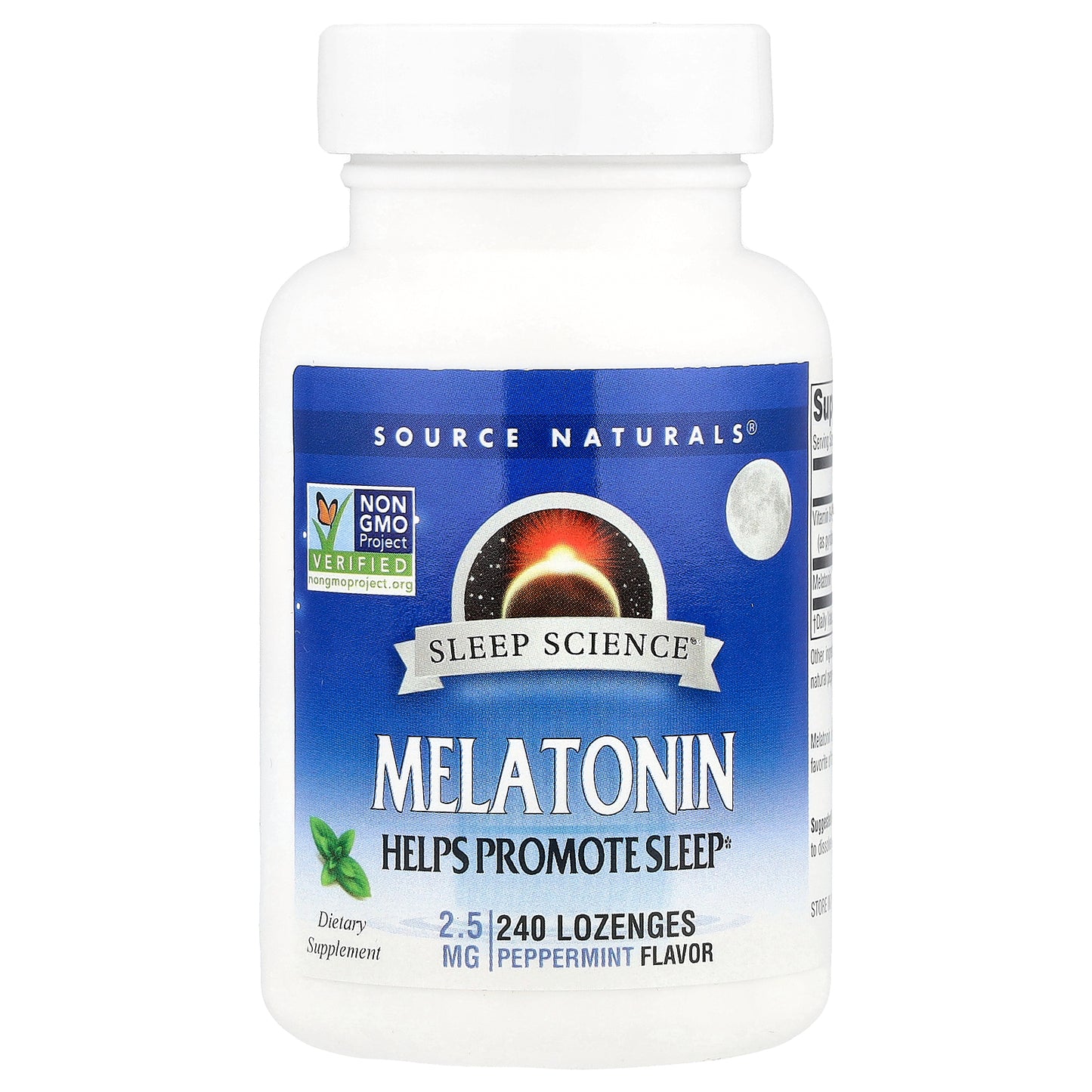 Source Naturals, Sleep Science®, Melatonin, Peppermint, 2.5 mg, 240 Lozenges