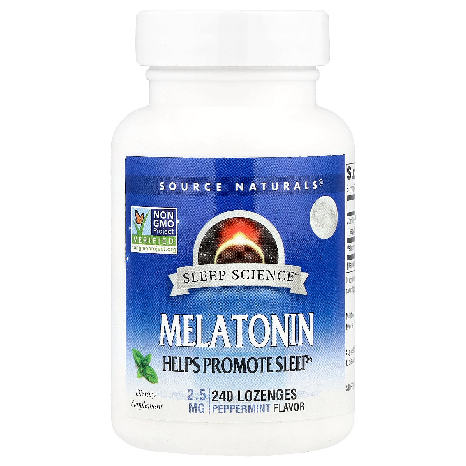 Source Naturals, Sleep Science®, Melatonin, Peppermint, 2.5 mg, 240 Lozenges