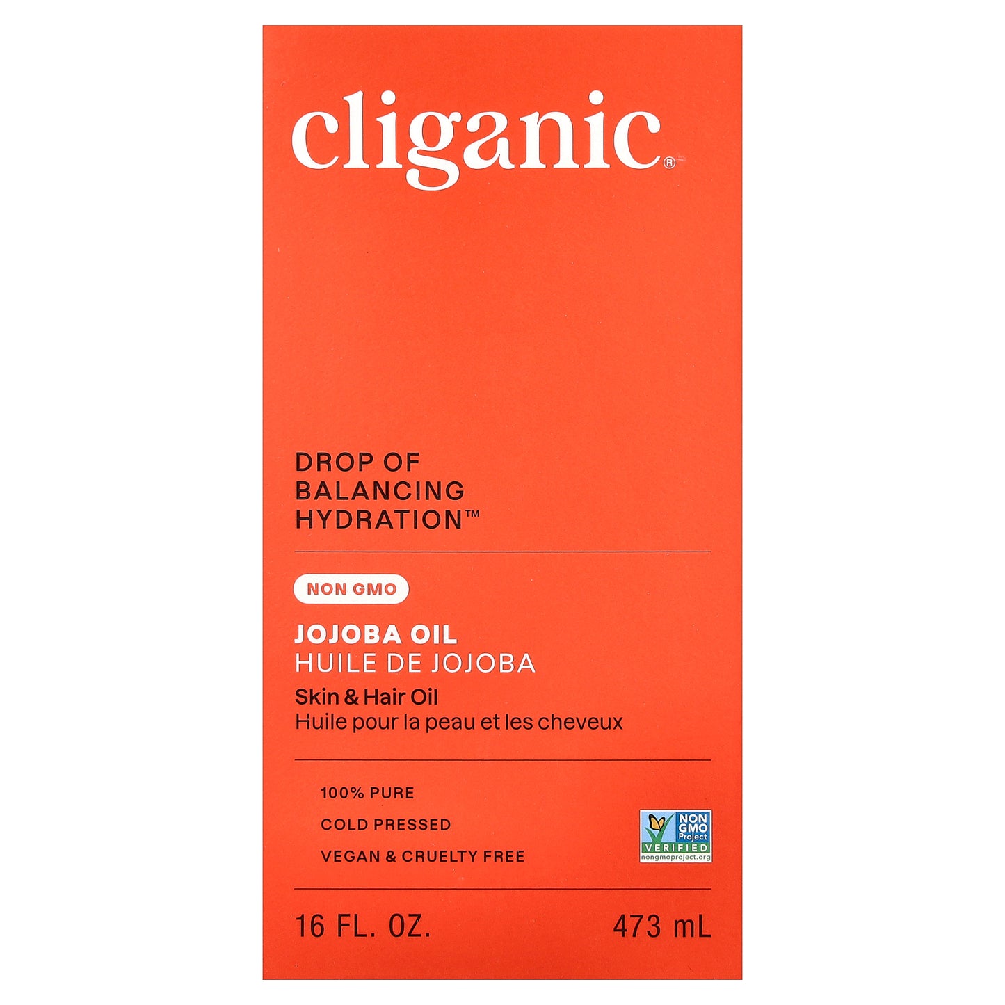 Cliganic, Drop of Balancing Hydration™, 100% Pure Jojoba Oil, 16 fl oz (473 ml)