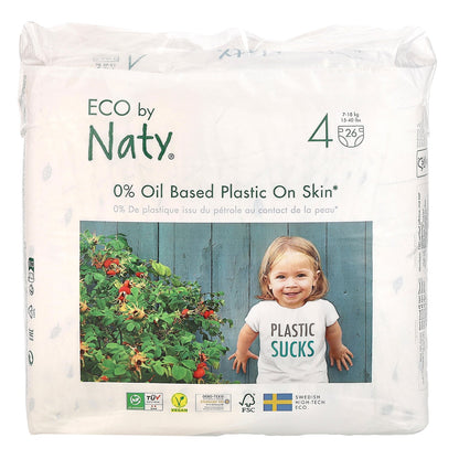 Naty, Eco Diaper, Size 4, 15-40 lbs (7-18 kg), 26 Diapers