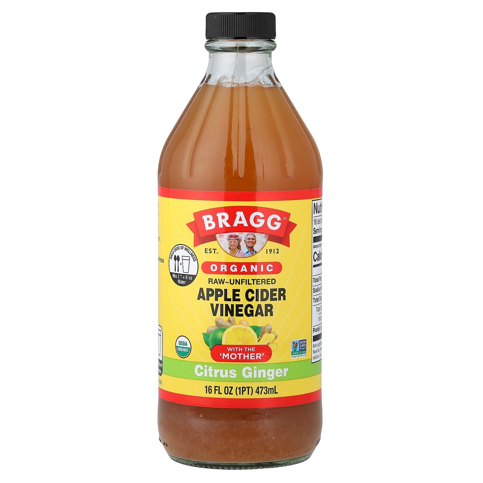 Bragg, Organic Apple Cider Vinegar With The 'Mother', Citrus Ginger, 16 fl oz (473 ml)