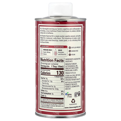 La Tourangelle, Roasted Hazelnut Oil, 16.9 fl oz (500 ml)