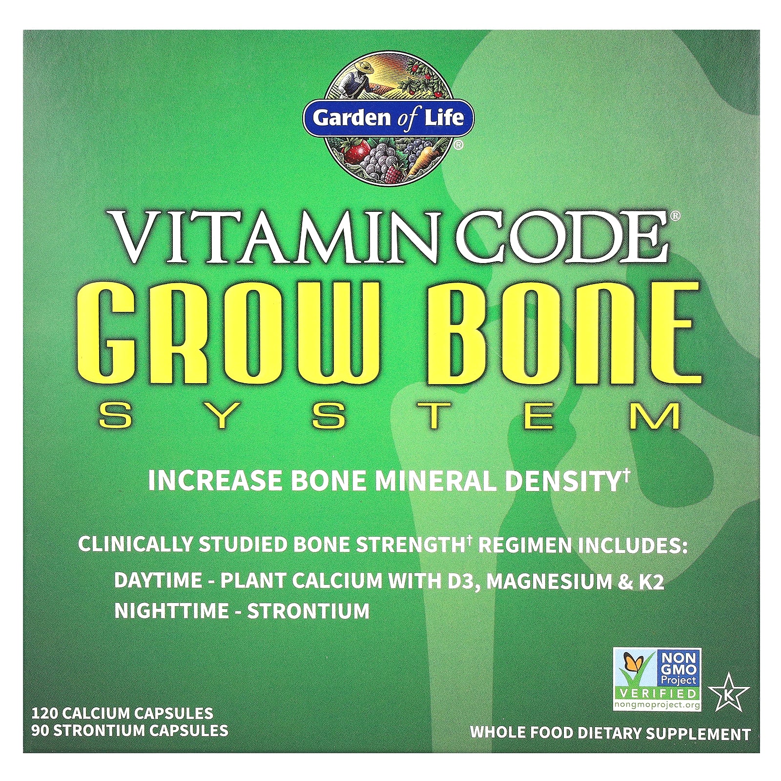 Garden of Life, Vitamin Code, Grow Bone System, 2 Bottles