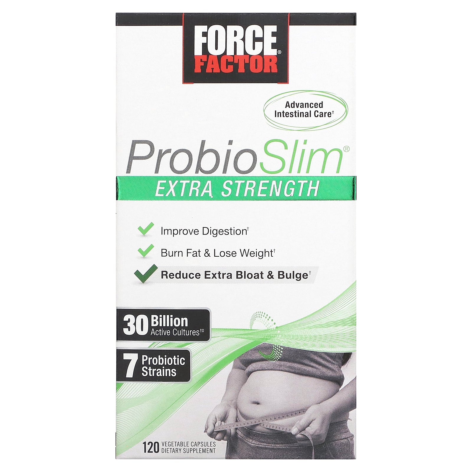 Force Factor, ProbioSlim®, Extra Strength, 30 Billion CFU, 120 Vegetable Capsules (15 Billion CFU per Capsule)