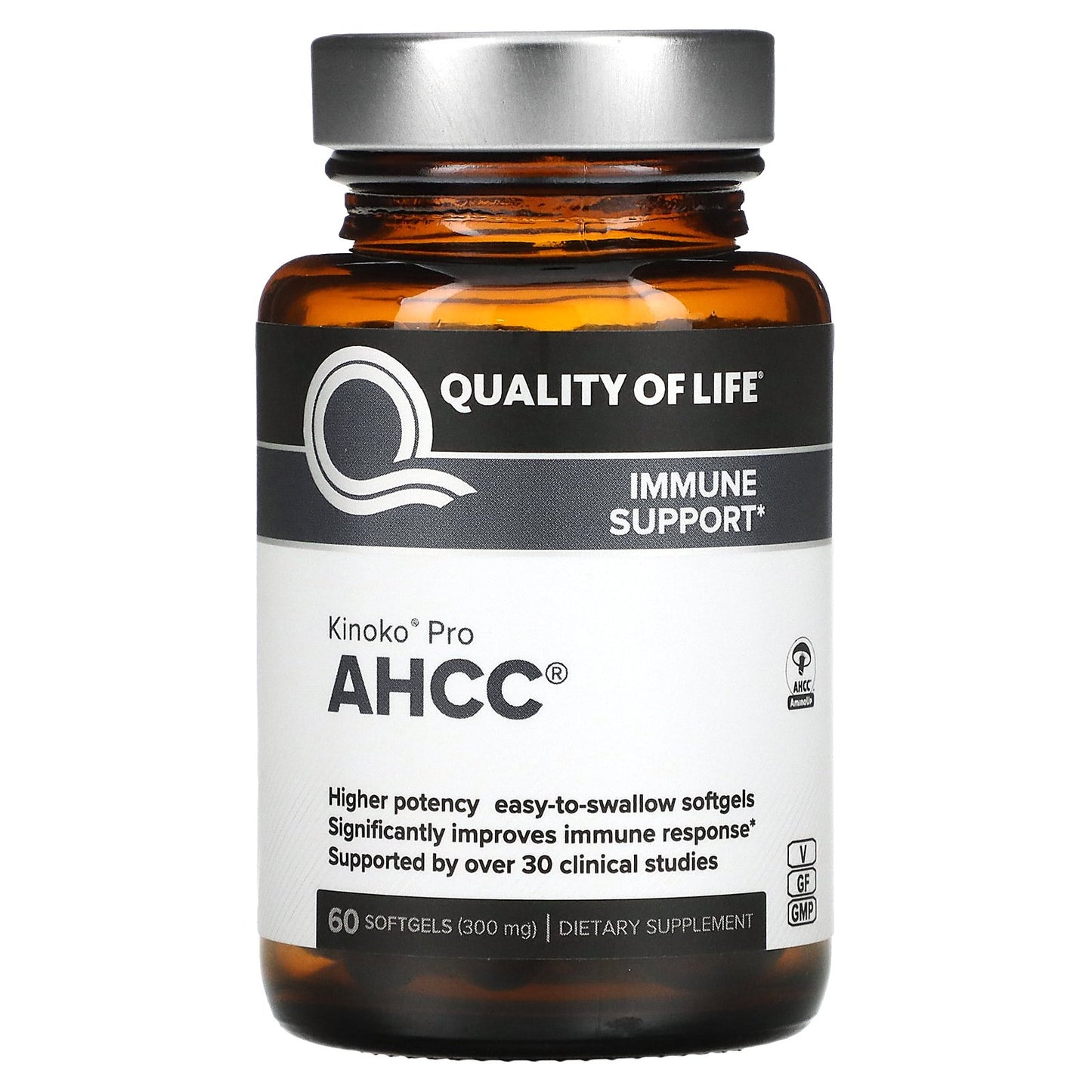 Quality of Life, Kinoko Pro AHCC, 300 mg, 60 Softgels