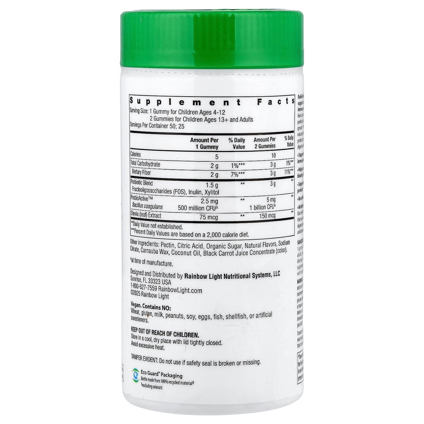 Rainbow Light, Probiolicious Probiotic Gummies, Delicious Berry, 50 Gummies