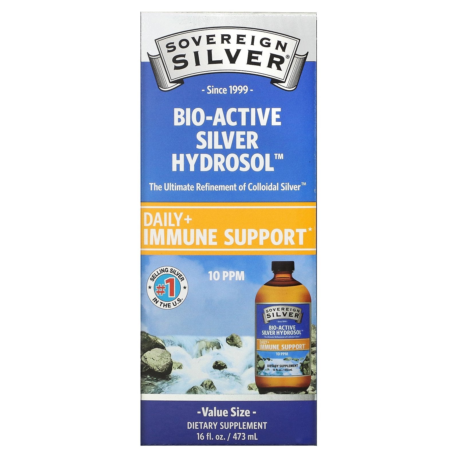 Sovereign Silver, Bio-Active Silver Hydrosol, 10 ppm, 16 fl oz (473 ml)