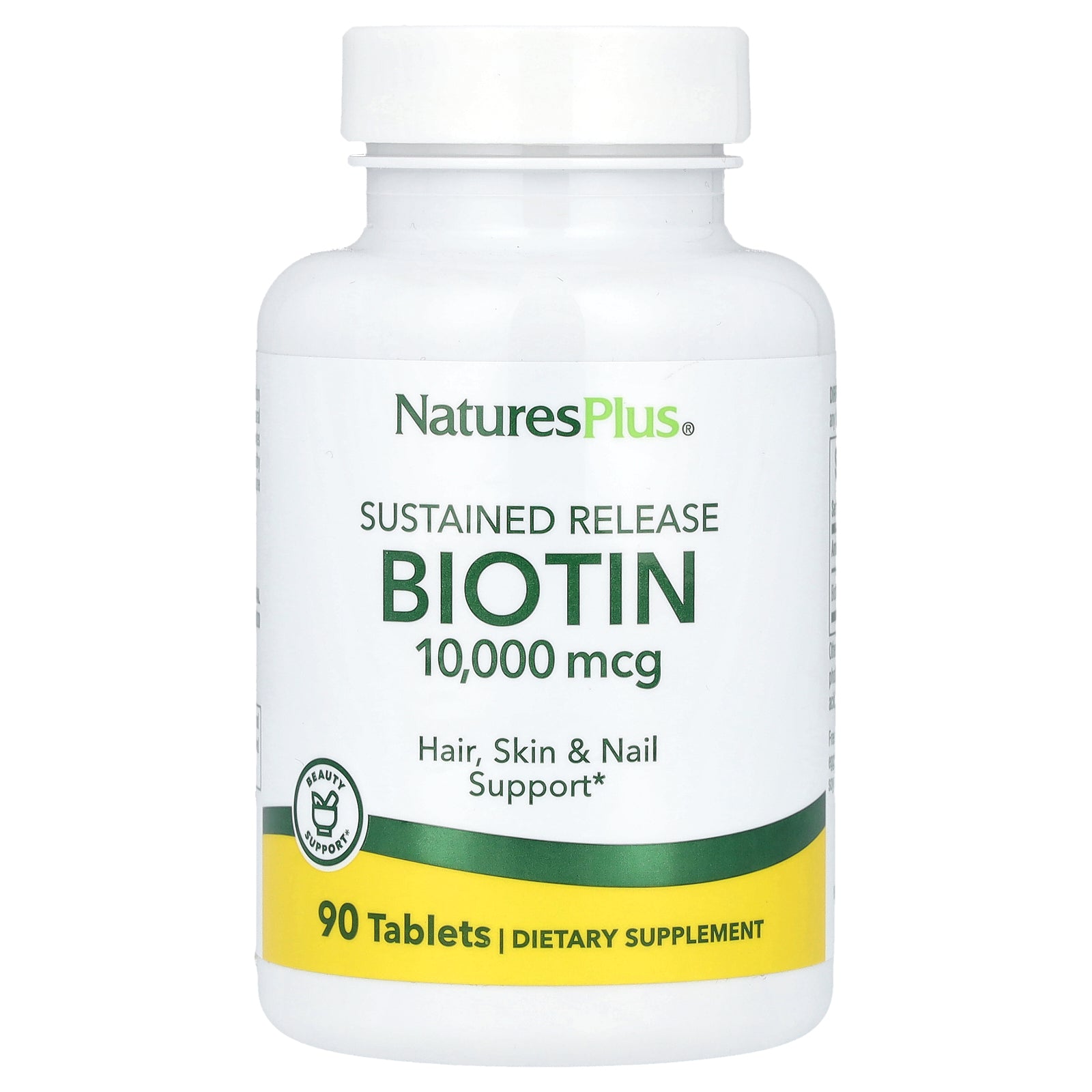 NaturesPlus, Sustained Release Biotin, 10,000 mcg, 90 Tablets