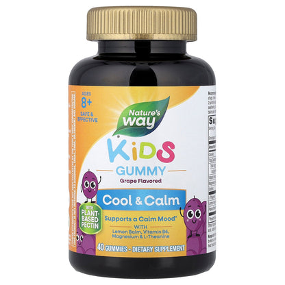 Nature's Way, Kids, Cool & Calm Gummy, Ages 8 +, Grape, 40 Gummies