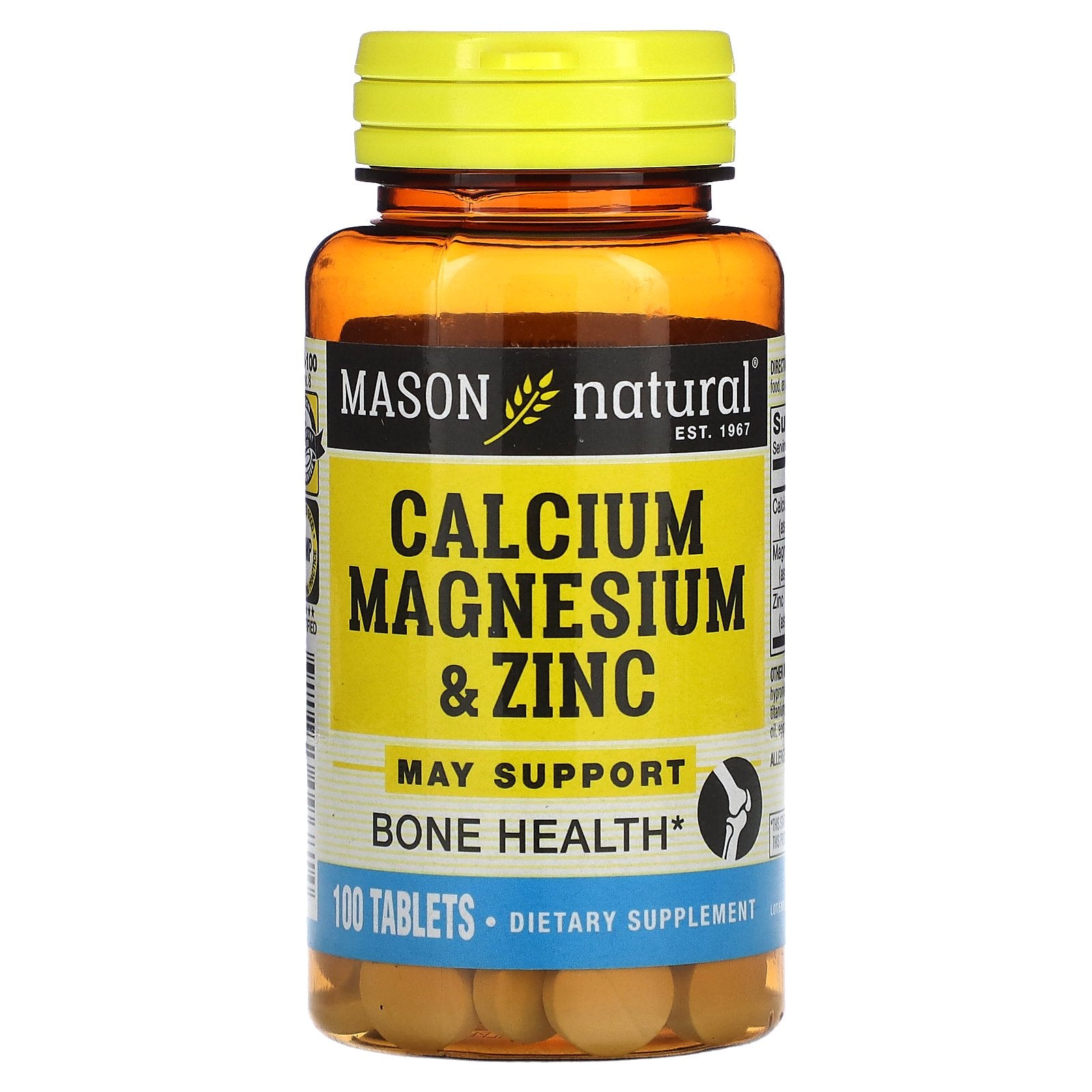 Mason Natural, Calcium Magnesium & Zinc, 100 Tablets