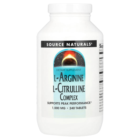 Source Naturals, L-Arginine L-Citrulline Complex, 1,000 mg, 240 Tablets