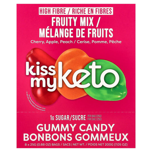 Kiss My Keto, Gummy Candy, Fruity Mix, 8 Bags, 0.88 oz (25 g) Each