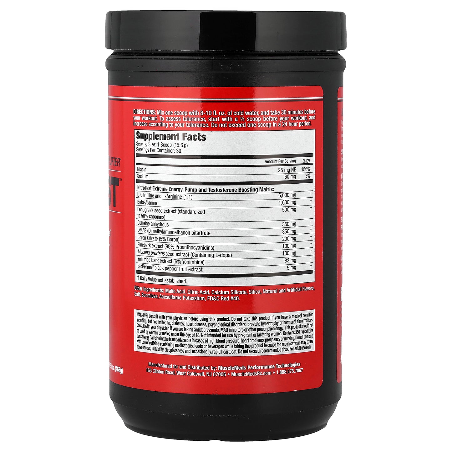 MuscleMeds, Nitrotest™, Androgenic Pre-Workout Amplifier, Watermelon, 16.51 oz (468 g)