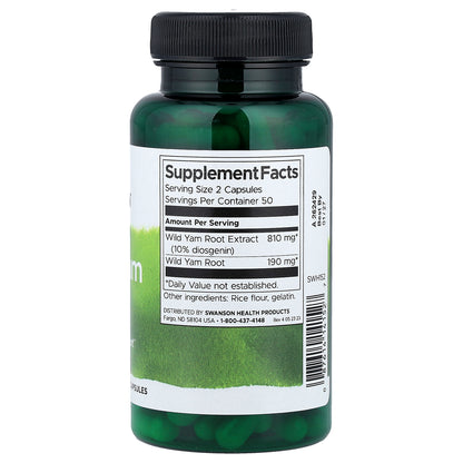 Swanson, Wild Yam Root, 100 Capsules