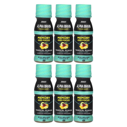Onnit, Alpha Brain Focus Shot, Tropical, 6 Bottles, 2.5 fl oz (75 ml) Each
