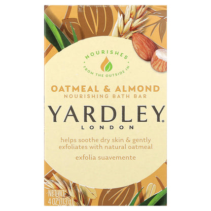 Yardley London, Nourishing Bath Bar Soap, Oatmeal & Almond, 4 oz (113 g)
