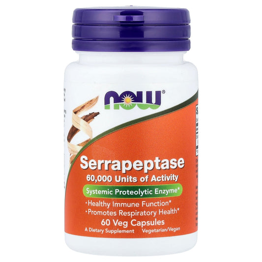 NOW Foods, Serrapeptase, 60 Veg Capsules (27 mg per Capsule)