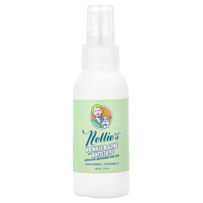 Nellie's, Wrinkle-B-Gone with Antistatic, Lemongrass, 3 fl oz (88 ml)