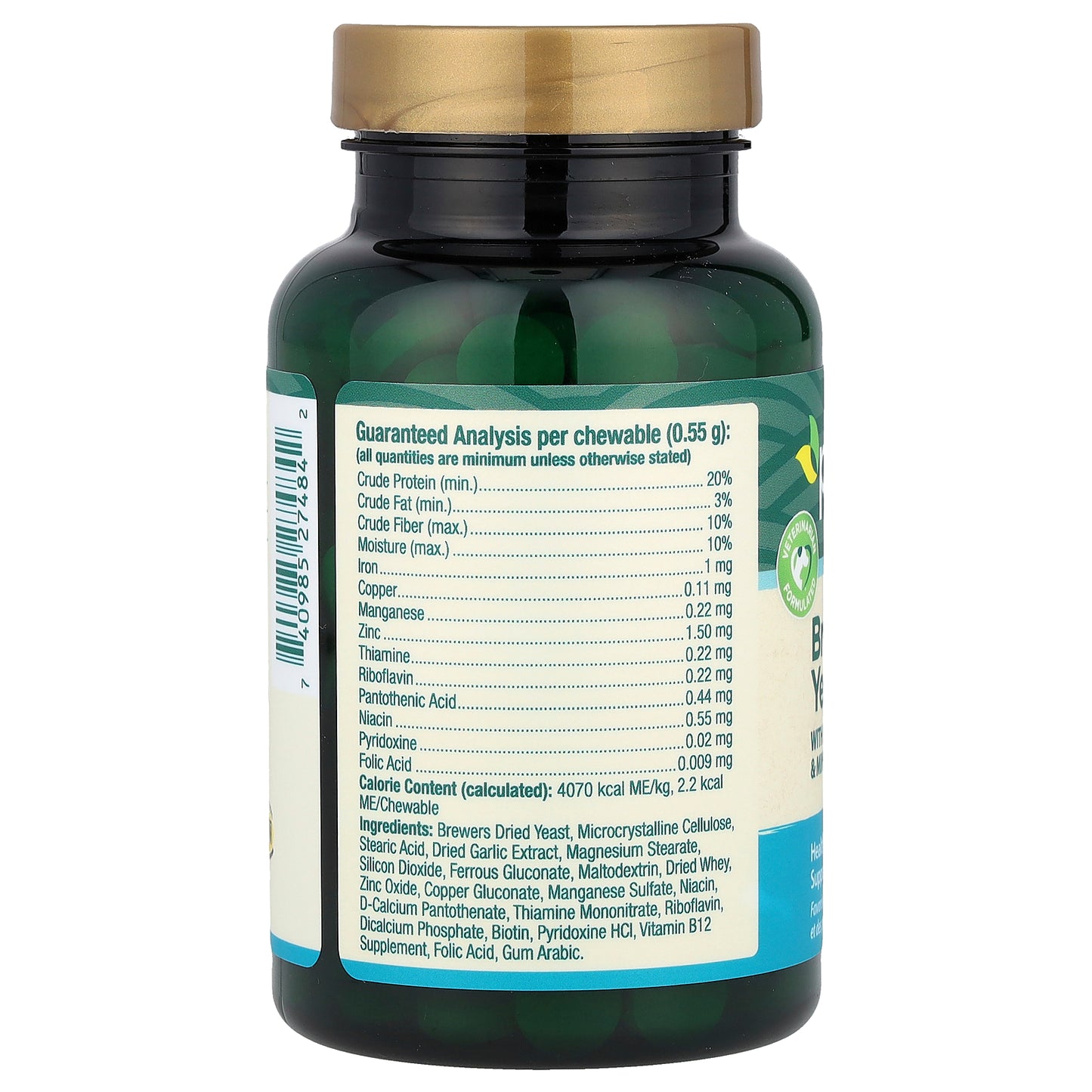 petnc NATURAL CARE, Brewers Yeast, All Dogs, 250 Chewables