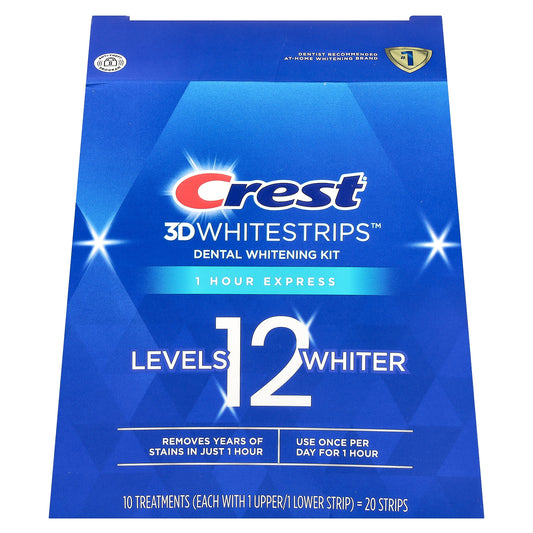 Crest, 3D Whitestrips™, Dental Whitening Kit, 1 Hour Express, 20 Strips