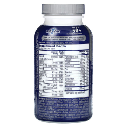 One-A-Day, Men's 50+, Complete Multivitamin/Multimineral Supplement, 100 Tablets